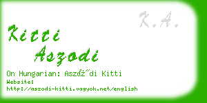 kitti aszodi business card